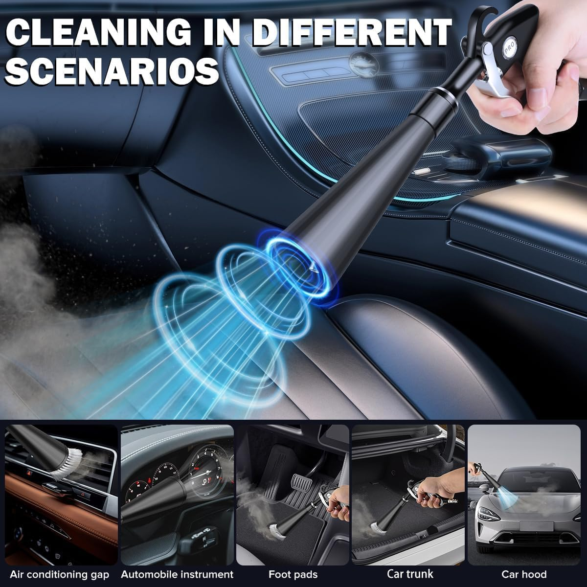 High-Pressure Air Blow Gun for Car & Dry Cleaning, 2 Nozzle Air Compressor Accessory - Efficient Dust & Dirt Removal for Automotive, Home & Workshop