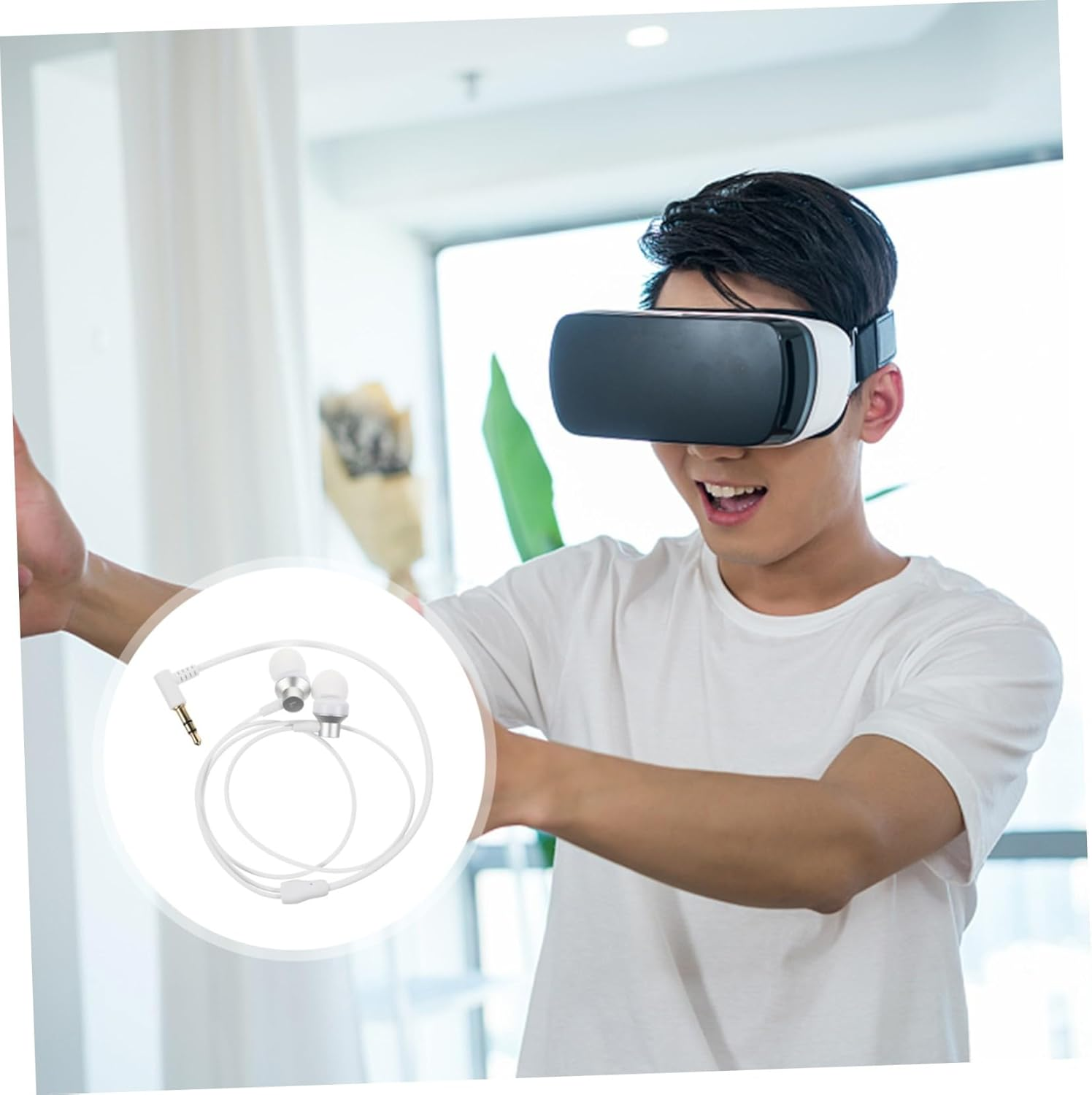 Tofficu Vr Glasses Headphones Practical In-Ear Earbuds Headphones Compatible for Oculus Vr Glasses Use Gaming image number 5