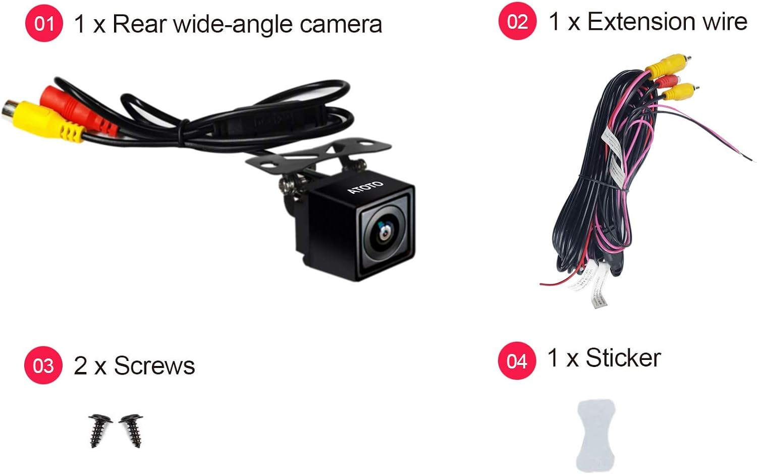 ATOTO AC-HD02LR 720P Rearview Camera with Live Rearview, HD Picture Quality, Night Vision/Waterproof, Compatible with ATOTO S8 / F7 / A6 / A5 / X10 Series. Not Compatible P5 / P8 / P9