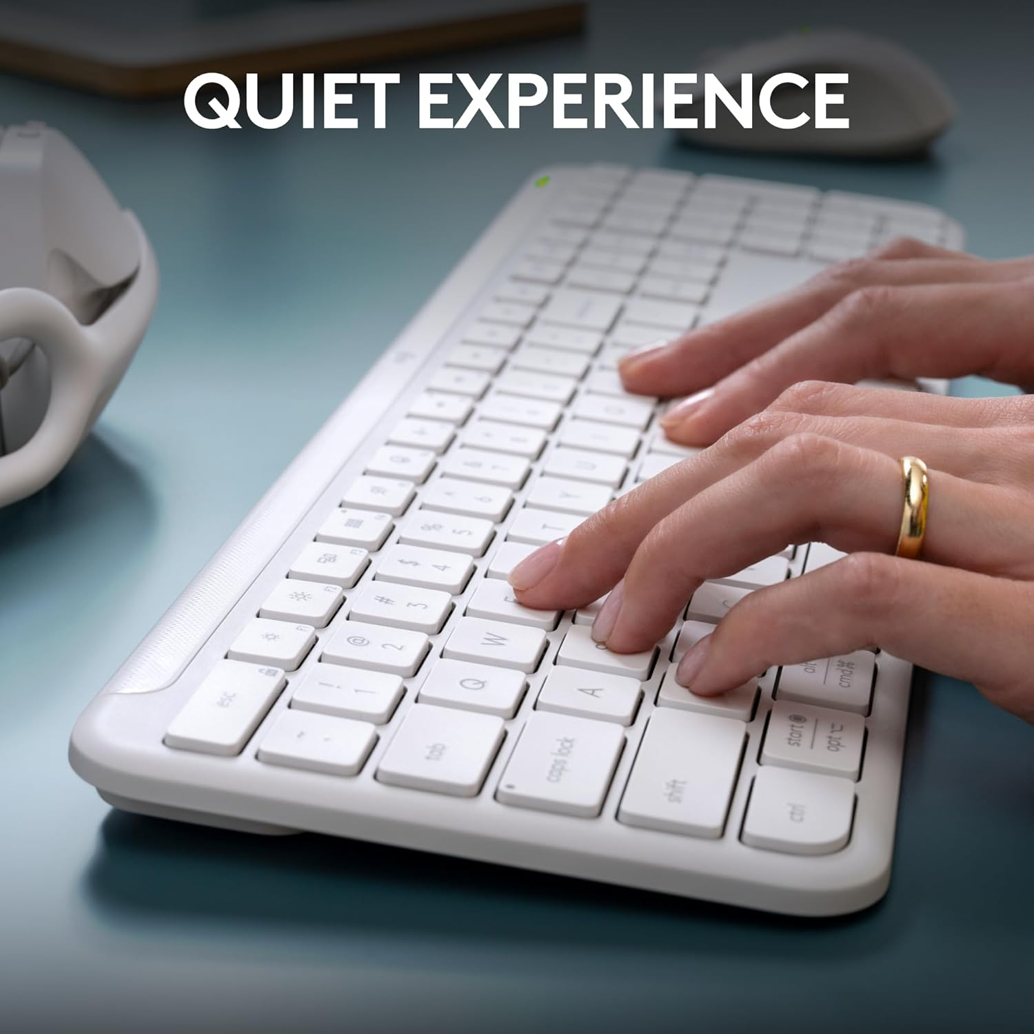 Logitech MK950 Signature Slim Wireless Keyboard and Mouse Combo, Sleek Design, Quiet Typing and Clicking, Switch across Three Devices, Bluetooth, Multi-Os, Works with Windows and Mac, off White - Off White image number 2