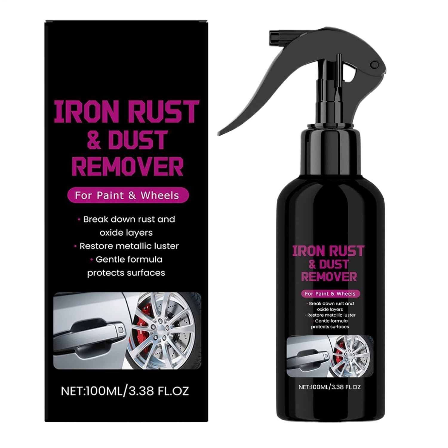 JIEBWCHA Multipurpose Rust Remover Spray, 100Ml Heavy Duty Rust Dissolver for Metal, Multipurpose Automotive Detailing Supplies for Motorcycles Pickup RV Sedan Trailer image number 1