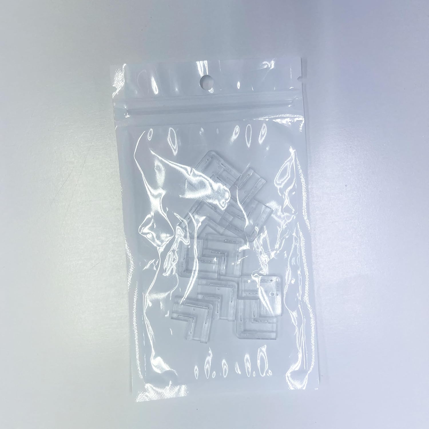 Clearhill 10Mm 2Pin 10Pcs L-Shape Press-In Assembly COB Led Strip Connectors,Ultra Slim,90&deg;Right Angle Corner Joints for Single Color 5V/12V/24V Light Strips,Transparent Terminal,Safe Connection. image number 1