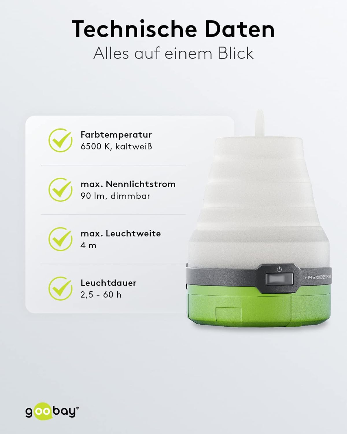 Goobay Collapsible 3 in 1 LED Camping Lantern image number 3