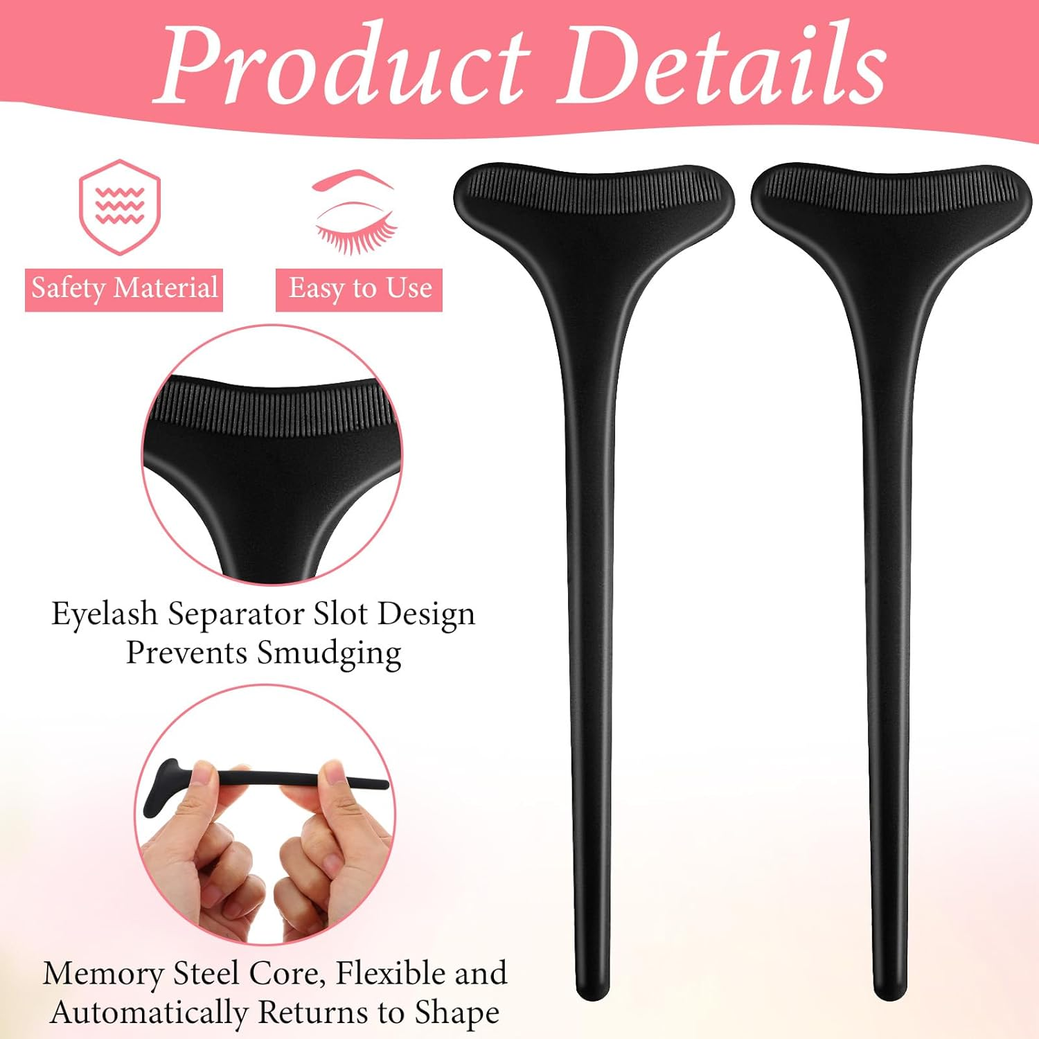 LXUEJIE 2 PCS Black Mascara Shield Guard, Reusable Silicone Eyelash Applicator Tool for Women Mascara Shield Applicator Beginners Friendly Guard Eyelid Guard Eyelash Makeup Applicator Tool image number 6
