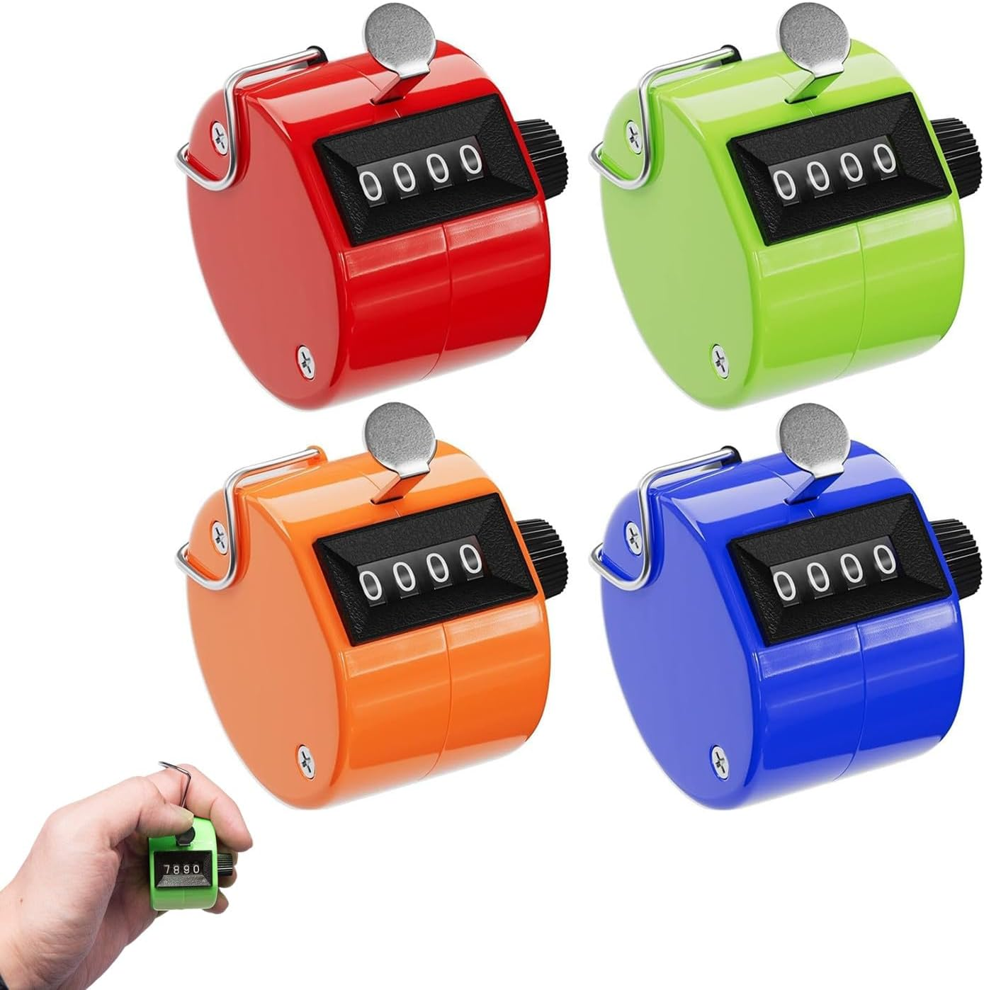 Coehaopike Clicker Counter Handheld,Tally Counter 4 Digital, Hand Counter Clicker for Counting,Mechanical Manual Pitch Counter for Stitch, Knitting Row, Crochet Stitch, Umpire,Golf Stroke, Score (4) image number 1