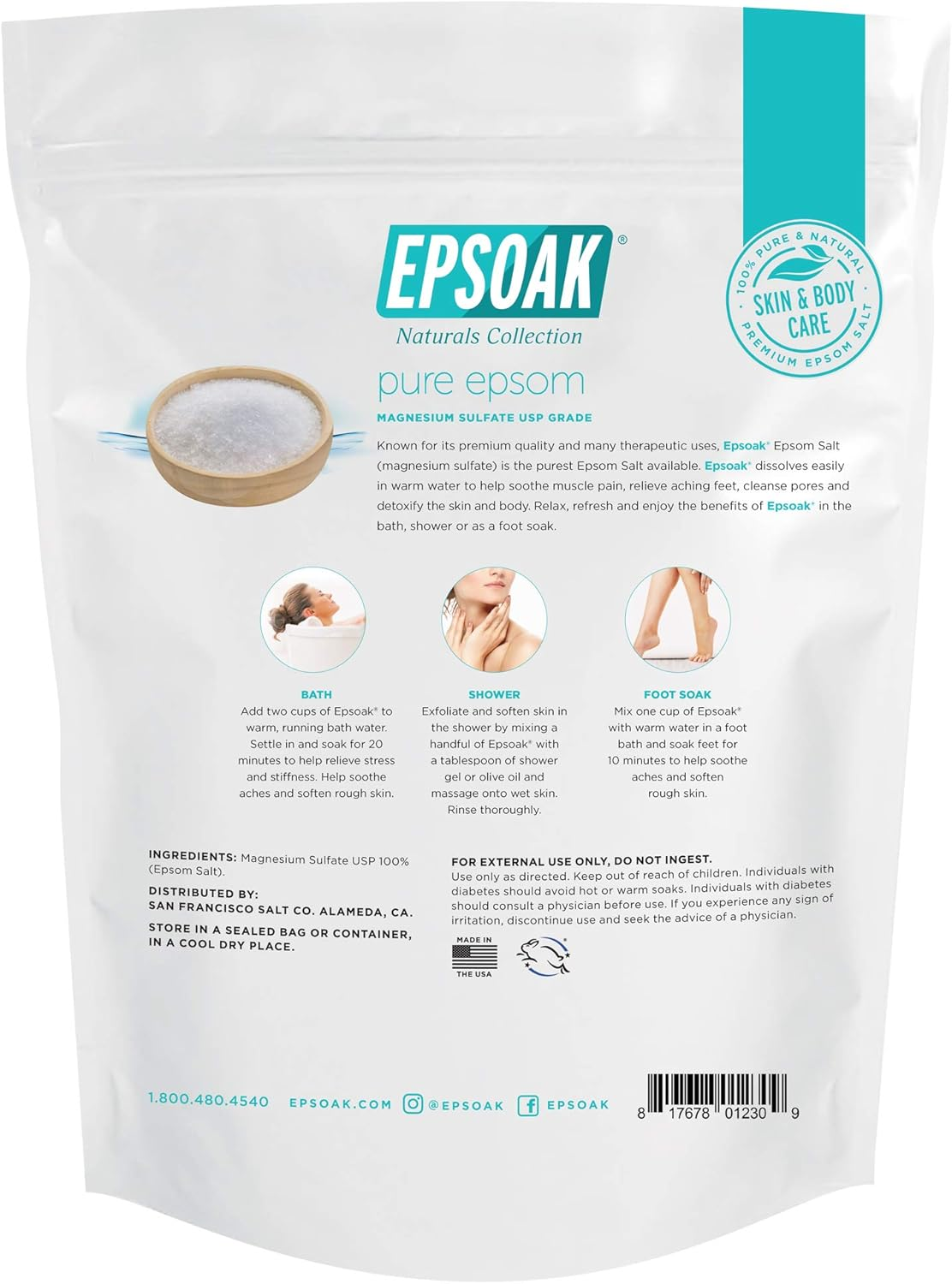 Epsoak Epsom Salt - 5 Lbs. Magnesium Sulfate USP image number 5