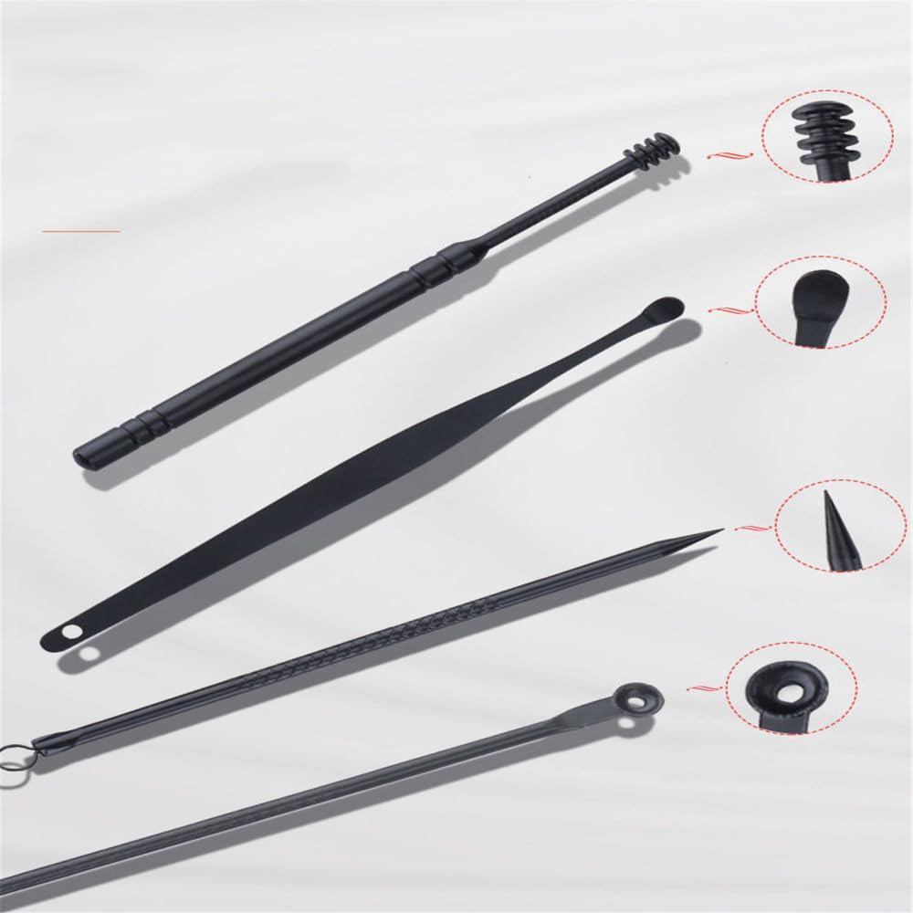 Classic Black 18/16/12/10/7Pcs Nail Clipper Set Stainless Steel Manicure Cutters Ear Spoon Nail Scissors Tool Pedicure Household,19Pcs,Black image number 3