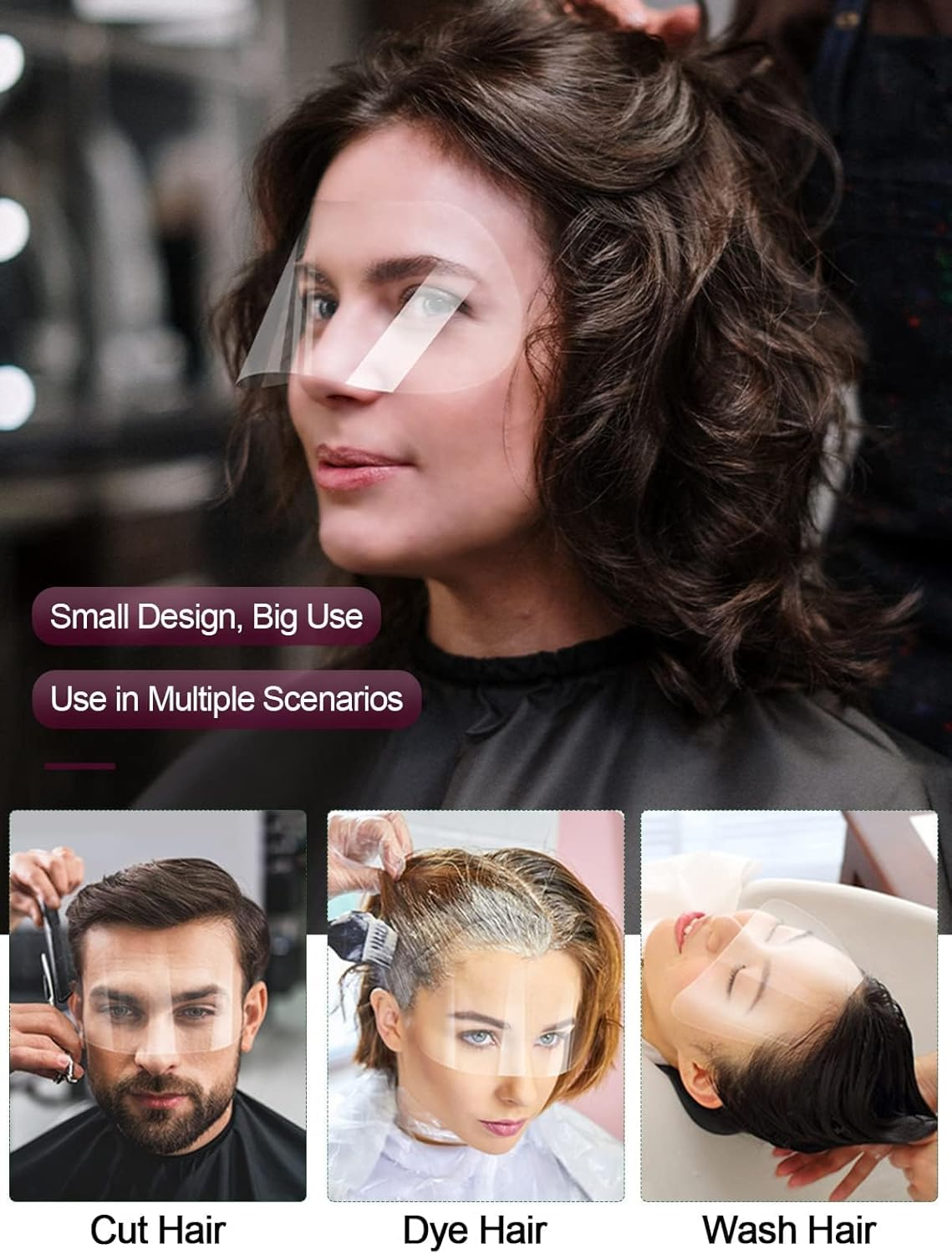 EBANKU 50 PCS Microblading Shower Visor, Eyelash and Eyebrow Protector Shower Goggles Shield, Eyebrow Shower Shields Protector, Face Cover Bath Visor for Hair Salon Supplies image number 2