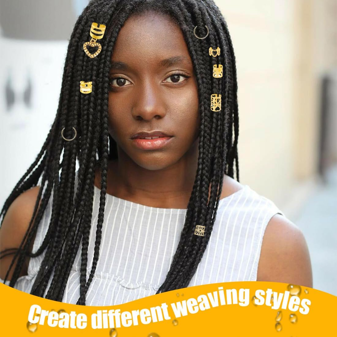 DWFEYOI Pack of 45 Adjustable Metal Cuffs, Dreadlocks Jewellery, Hair Accessories for Braids, Loc Jewellery for Hair, Hair Spirals Clips, Hair Accessories for Dreadlocks for Men, Women, Girls and Boys image number 3