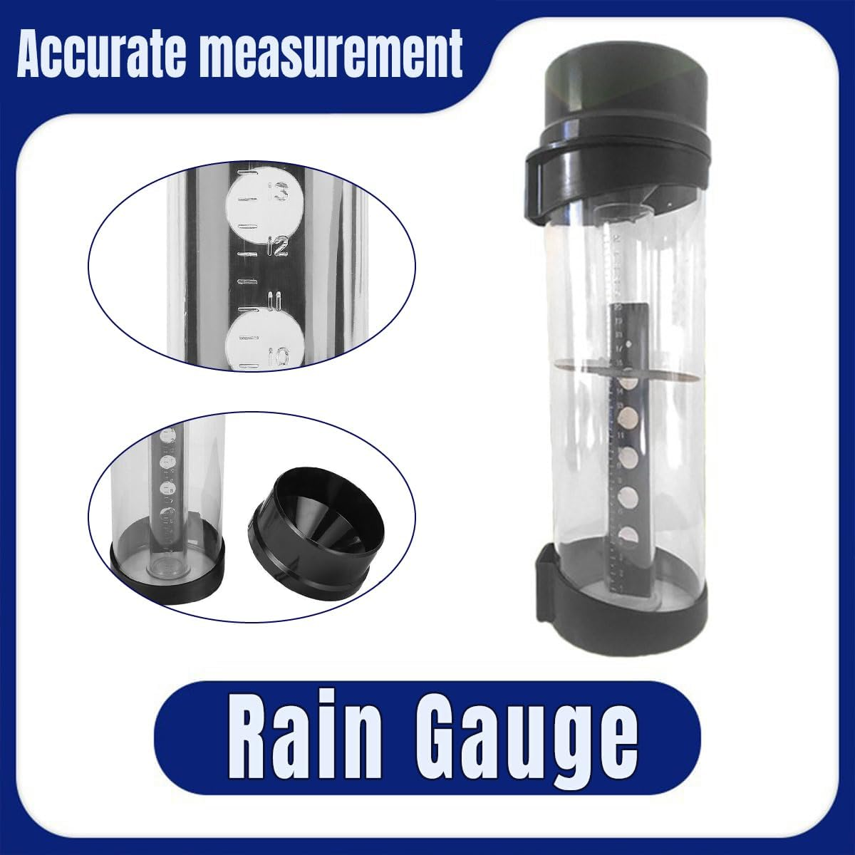 AIMALL Outdoor Rain Gauge Automatic Measuring Collector for Weather Monitoring &ndash; 10-Inch Capacity with Clear Graduations image number 4