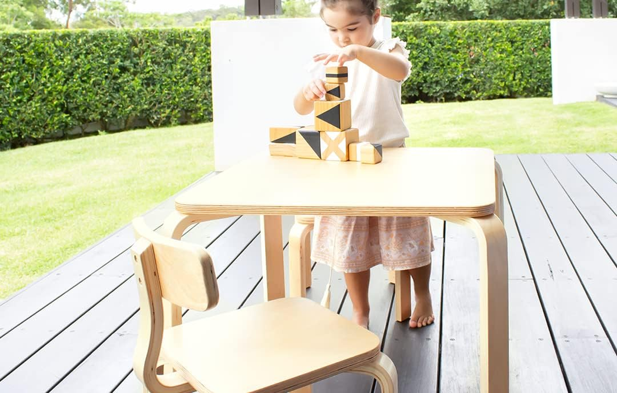 Babyhood Baby Scandi Playing Table and Chairs Set, Natural (3 Piece)