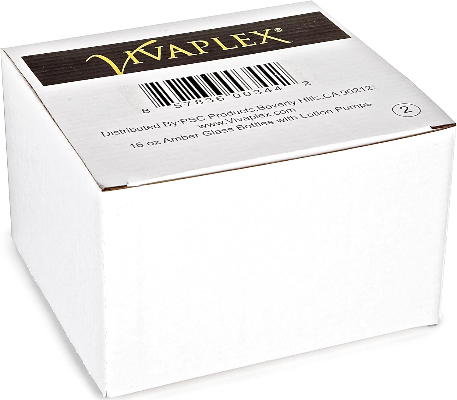 Vivaplex, 2, Large, 16 Oz, Empty, Amber Glass Bottles with Black Lotion Pumps image number 5