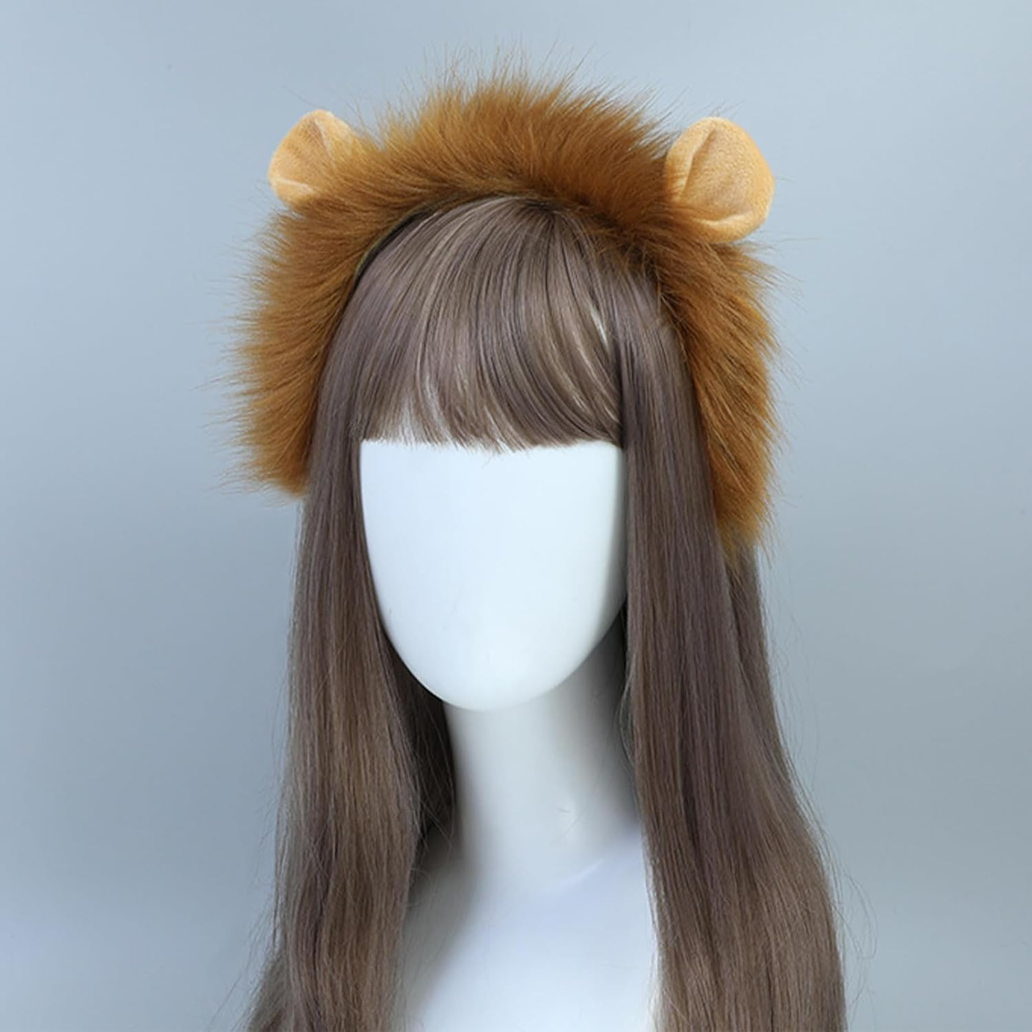 Lion Ears Headband and Tail Set, Carnival Animal Ear Headband, Halloween Animal Role-Playing Costume Accessories Suitable for Children, Teenagers and Adult Role-Playing Parties image number 6