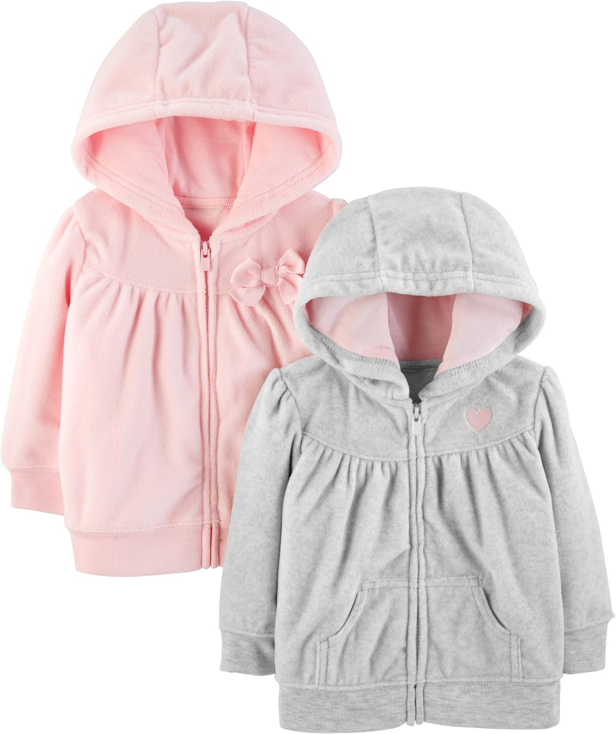 Simple Joys by Carter'S Girls' 2-Pack Fleece Full Zip Hoodies