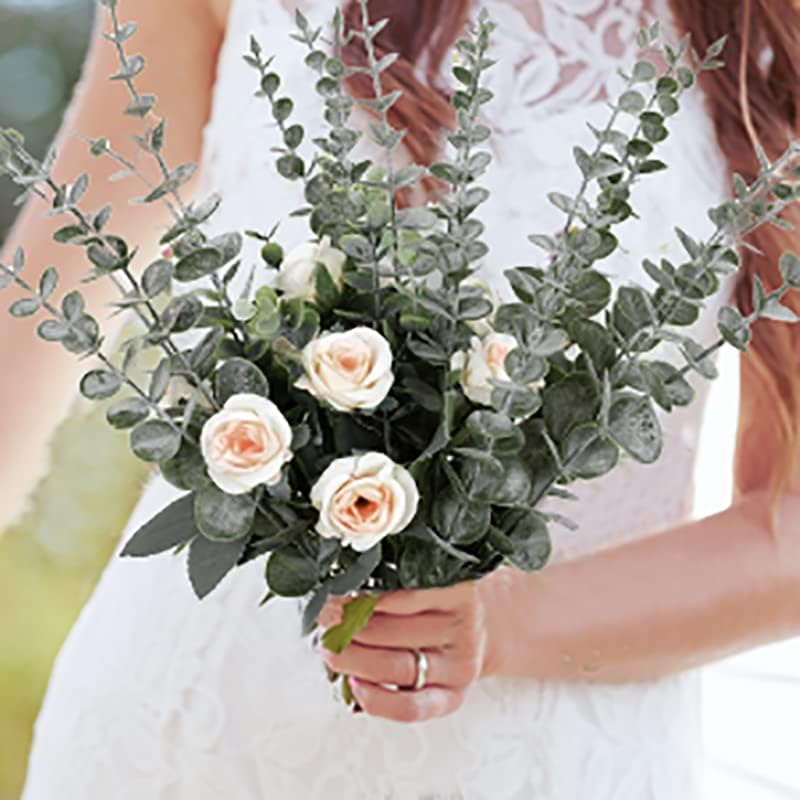 24Pcs Eucalyptus Stems Decor Artificial Eucalyptus Leaves Faux Greenery Branches for Wedding Centerpiece Flower Floral Arrangement Farmhouse Home Wedding Office Decoration image number 4