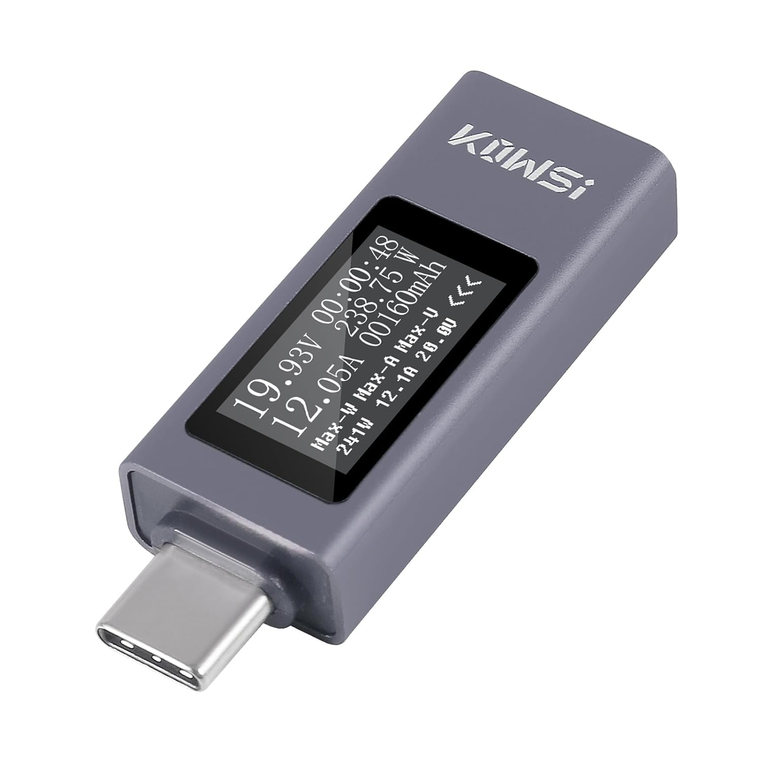 QCCAN Type-C Tester Power Meter, 4-30V 0-12A Digital Multimeter, OLED Large Screen Type-C Interface Voltage and Current Tester Meter, Tester for Charger Power Bank Capacity Detector image number 2