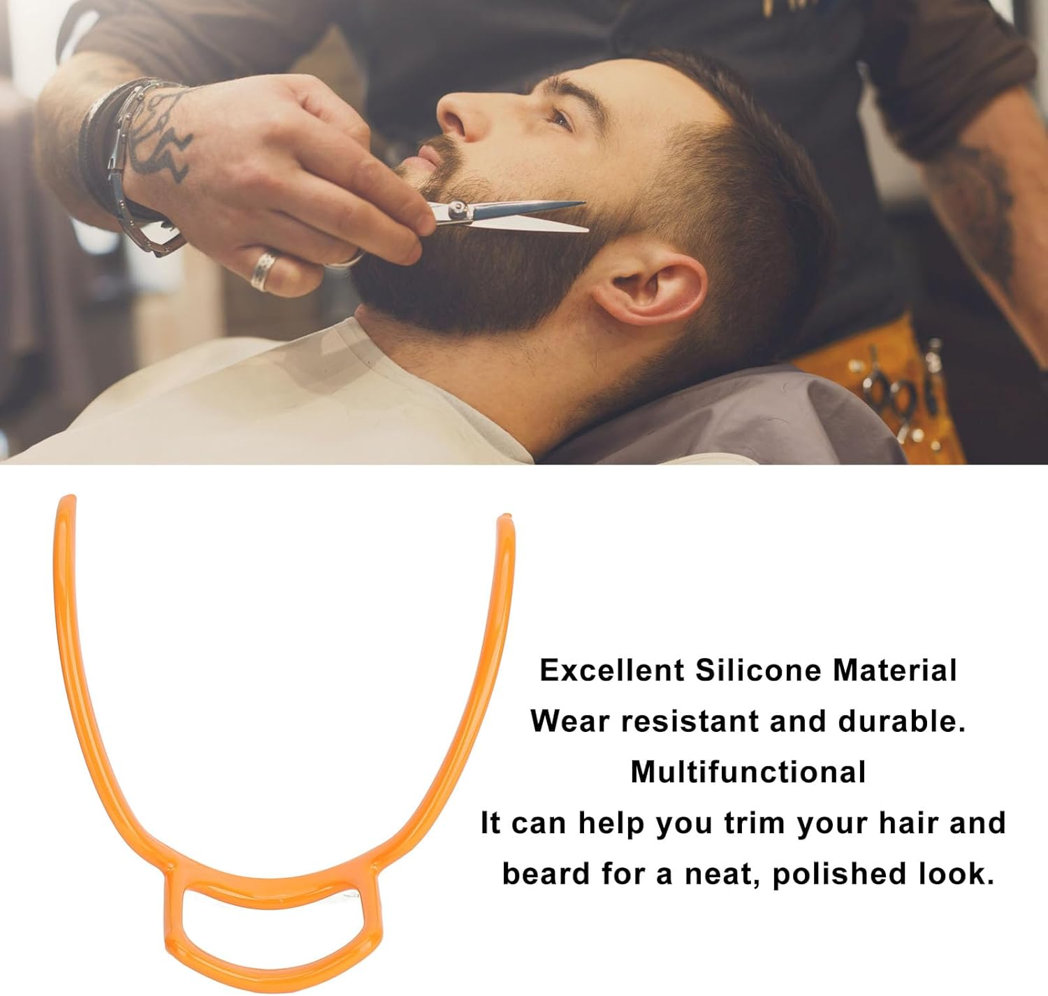Men Beard Shaper, Beard Outline Stencil, Styling Tool with Silicone Multifunctional for Beard Razor Electric Trimmers Clippers Cheek Neck Line image number 5