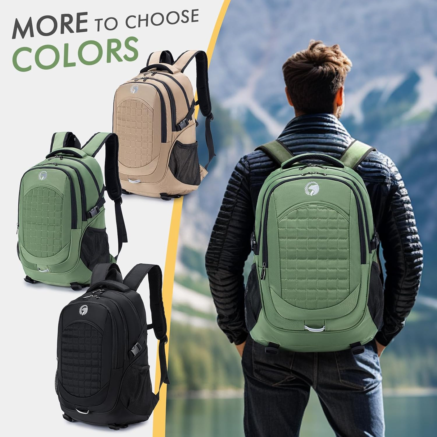 Bagzy Hiking Backpack 40L with Back Ventilation and Hip Belt, Trekking Backpack Travel Backpack Outdoor Camping Men Women image number 5