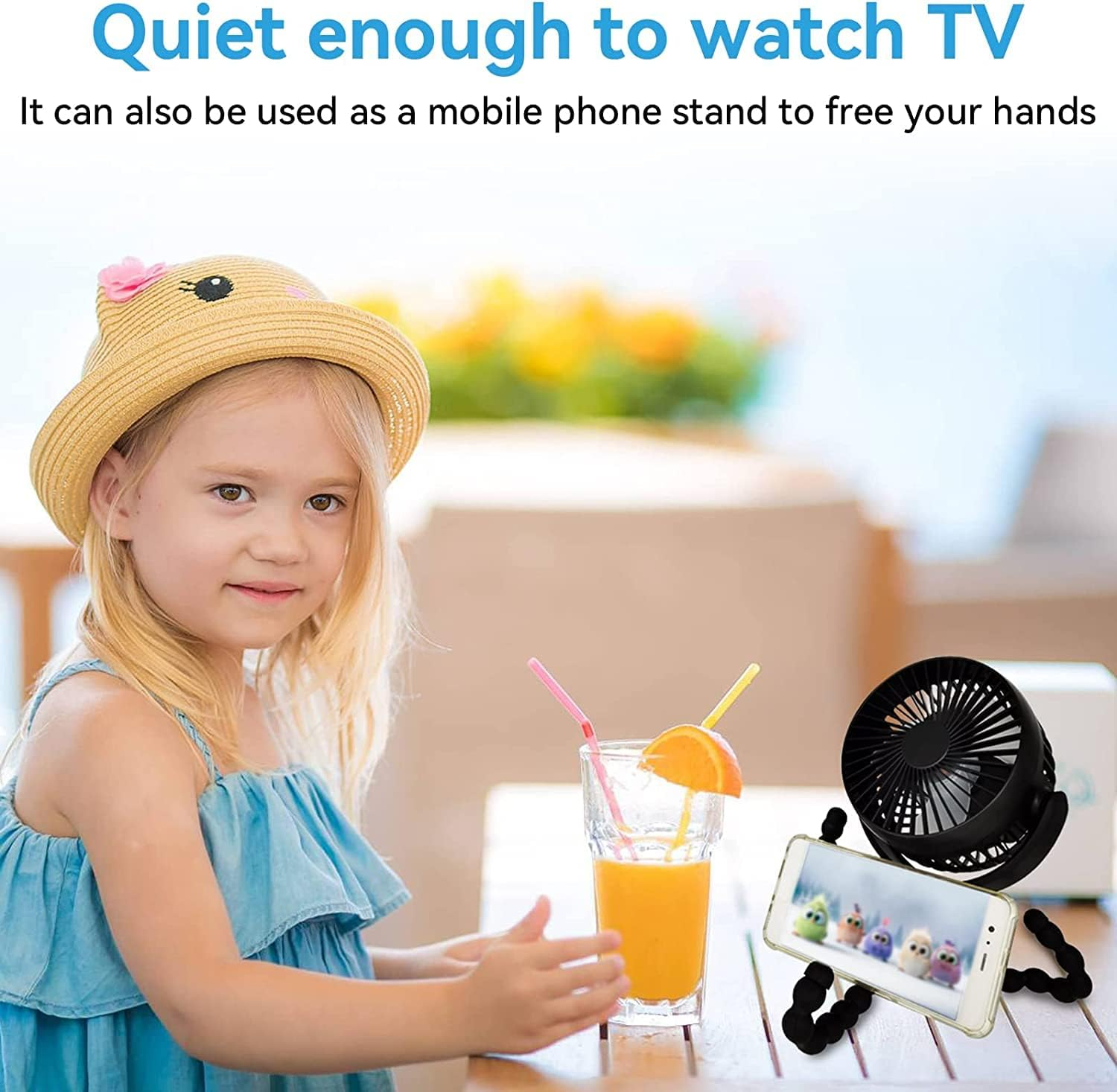 Stroller Fan Clip on Baby 5200Mah Portable Fan Rechargeable Battery Operated Fan Mini Handheld Car Seat Fan Small USB Desk Personal Fan for Stroller Accessories/Crib/Home Office/Traveling/ Bbq/Gym image number 6