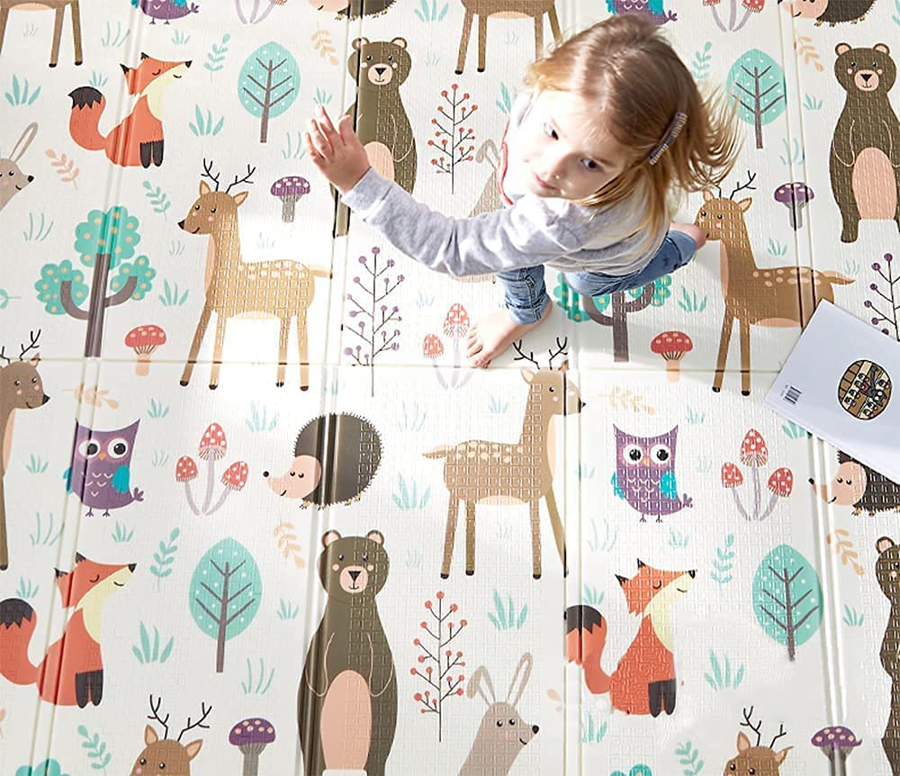 Play Mat Playmat Baby Mat Folding Crawling Large Foam Mat Portable Playmat for Babies (Milchig Wei&szlig;) image number 1