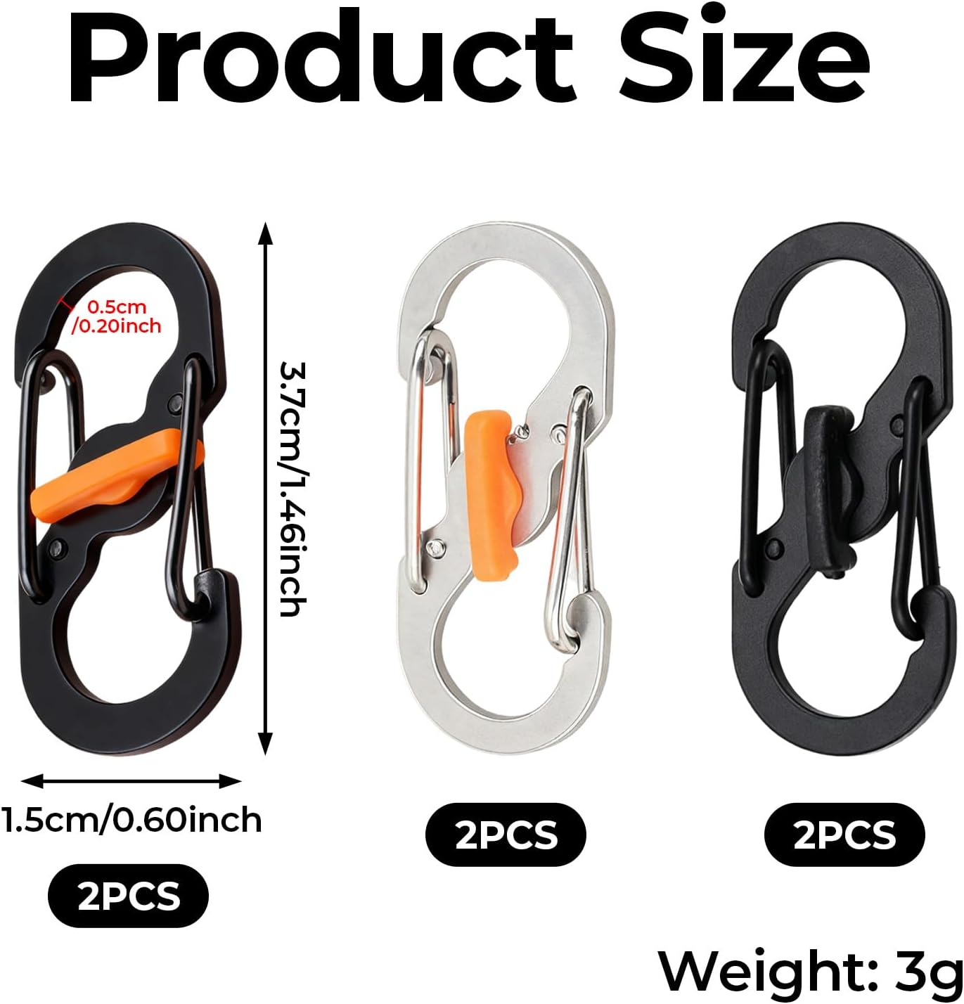 6Pcs anti Theft Clip Built-In Lock Buckle Security Fasteners, Backpack Zipper Lock, Quick Disconnect Clip - Key Holder Add-On, Theft Deterrent Bag Accessories for Travel, School Outdoor image number 1