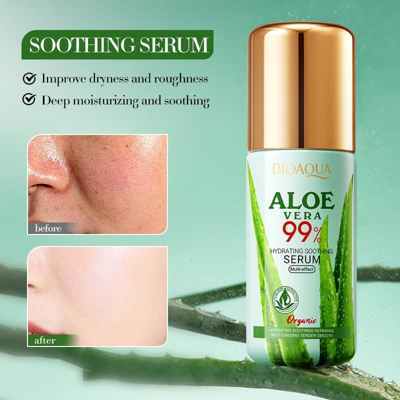 Aloe Vera Moisturizing & Soothing Serum, 40Ml, Improves the Appearance of Rough, Dehydrated Skin, Moisturizes and Nourishes the Skin for a Long Time, Soothes and Rejuvenates the Skin. image number 1