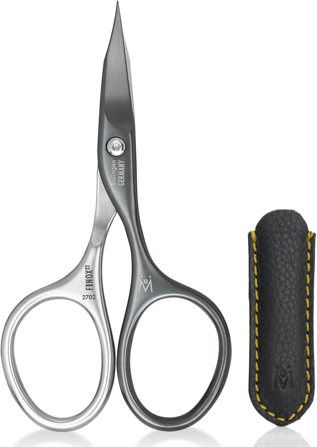 GERMANIKURE Nail and Cuticle Scissors - Self-Sharpening FINOX22 Titanium Coated Stainless Steel Professional Manicure Tools in Leather Case - Ethically Made in Solingen Germany - 2702 image number 6