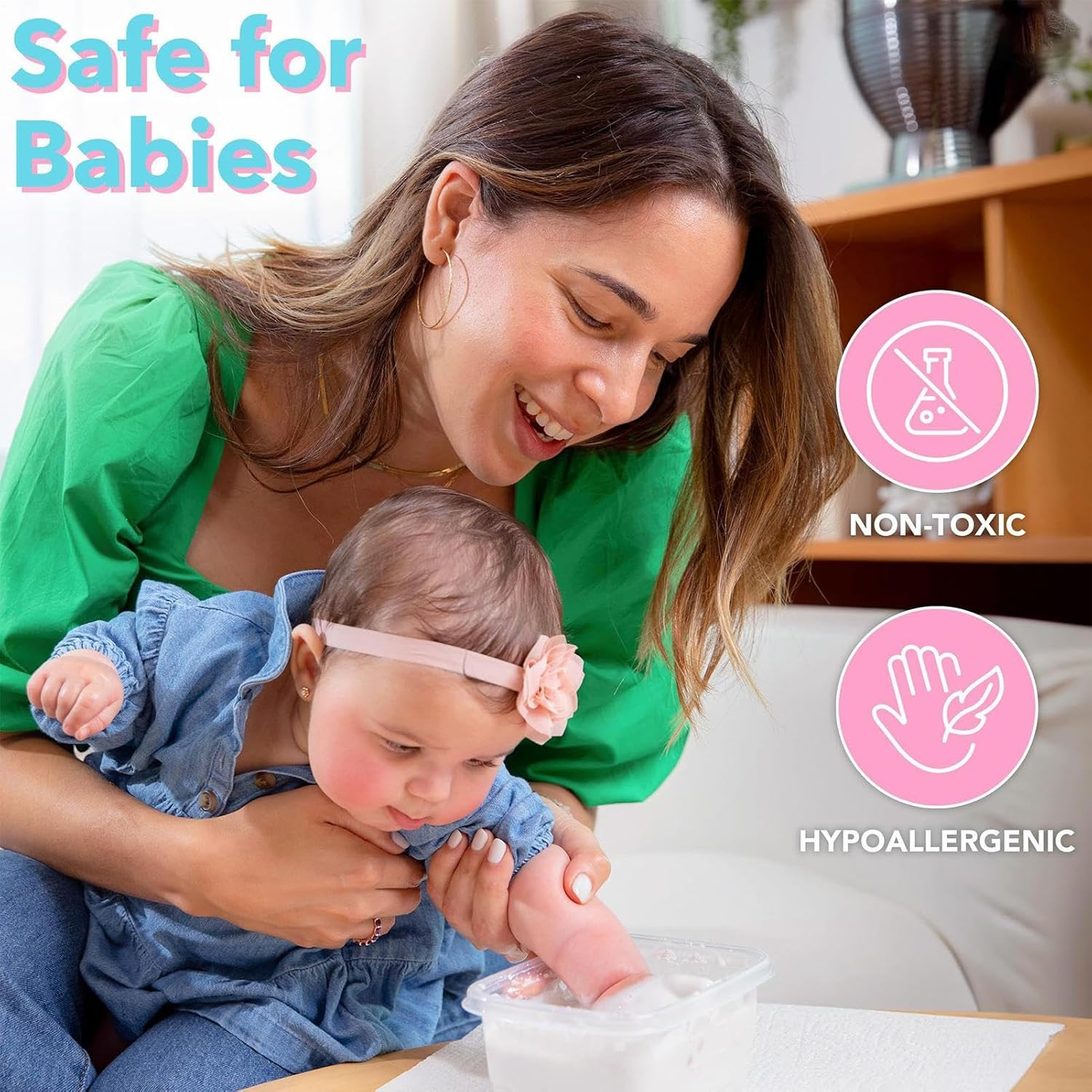 Baby Hand Casting Kit | Baby Footprint Kit | Milestone Keepsake Footprint Casting Set for Parents Boys Girls Family Home Holiday Birthday Maternity Events Baptism image number 3