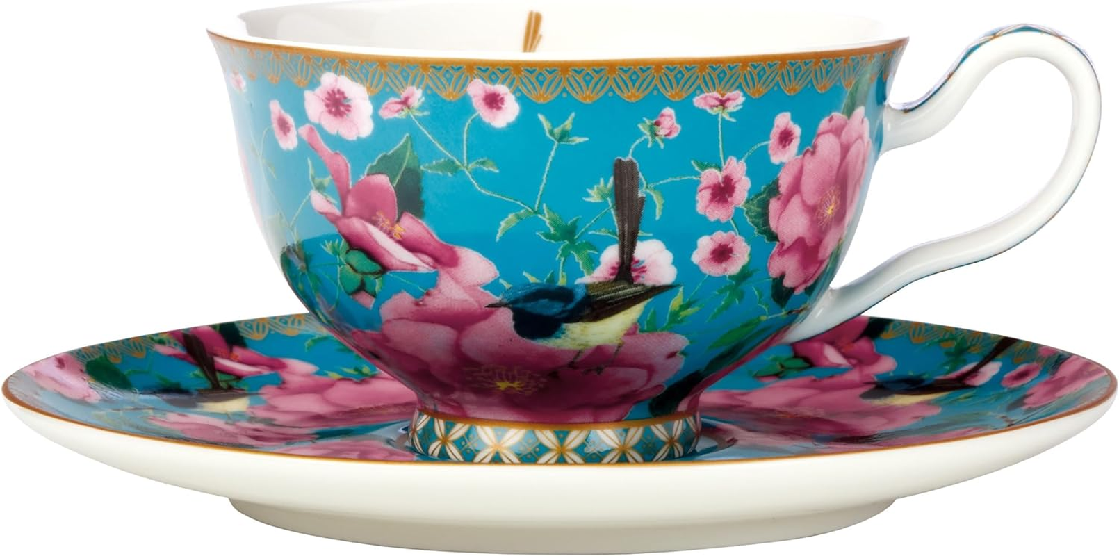 Maxwell & Williams Teas & C'S Silk Road Footed Cup & Saucer 200ML Aqua Gift Boxed image number 5