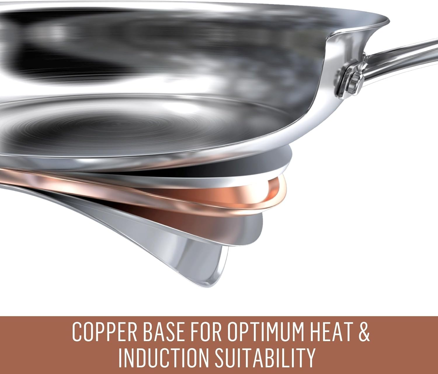 Essteele per Vita 14Cm/1.2L Copper Base Stainless Steel Saucepan - Induction Compatible, High-Quality Cookware, Durable Mirror Finish, Italian Made, Small Stainless Steel Pot image number 6