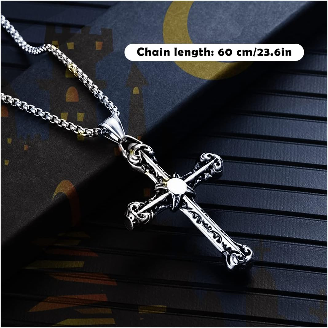 Halloween Vampire Cloak W/T Cross Necklace Black & Red Reversible Hooded Witch Cape Adult Youth Wizard Witch Vampire - 120Cm image number 4