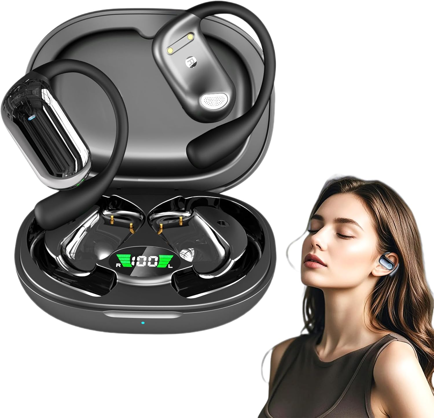 Linguawave Pro Real Time AI Translation Earbuds, Linguawave Pro AI Earbuds, Wireless Earphones Bluetooth Headphones with HD Sound, Ideal for Travelers, Business & Language Learners (Black)