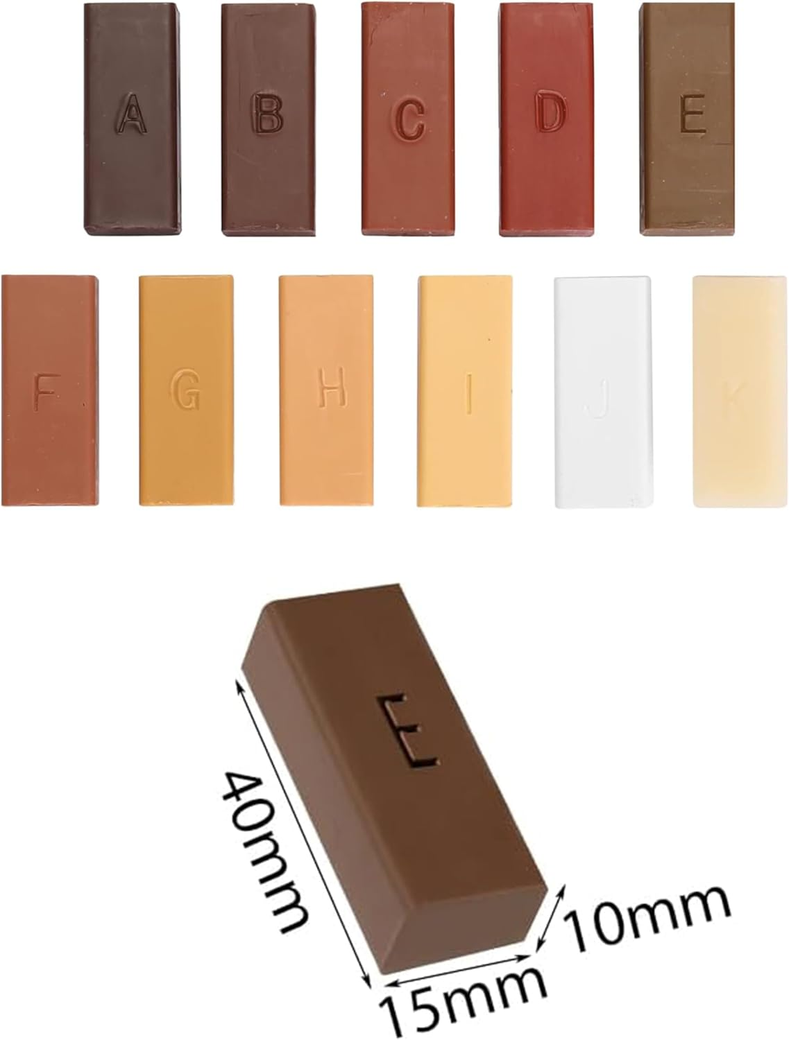 Wood Floor Scratch Repair Kit,Tiles Reparing Kit,Diy Multifunctional Wood Board Repairs Tool,Worktop Sturdy Casing Chips Scratches Mending Tool,Parquet,Wooden Furniture,Set A(11 Wax Blocks) image number 5