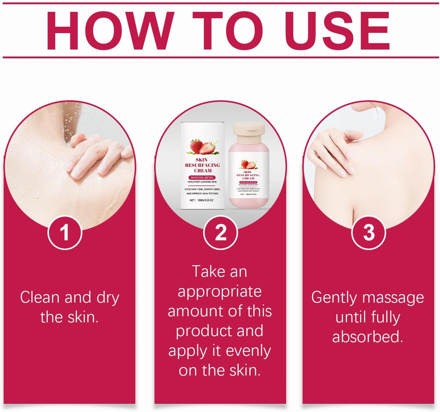 Strawberry Ultra Strength Strawberry Skin Resurfacing Cream, Exfoliating Body Lotion with Triple Acids, Radiant Legs and Arms for Keratosis Pilaris, Gentle Moisturizer for Keratosis Pilaris image number 6