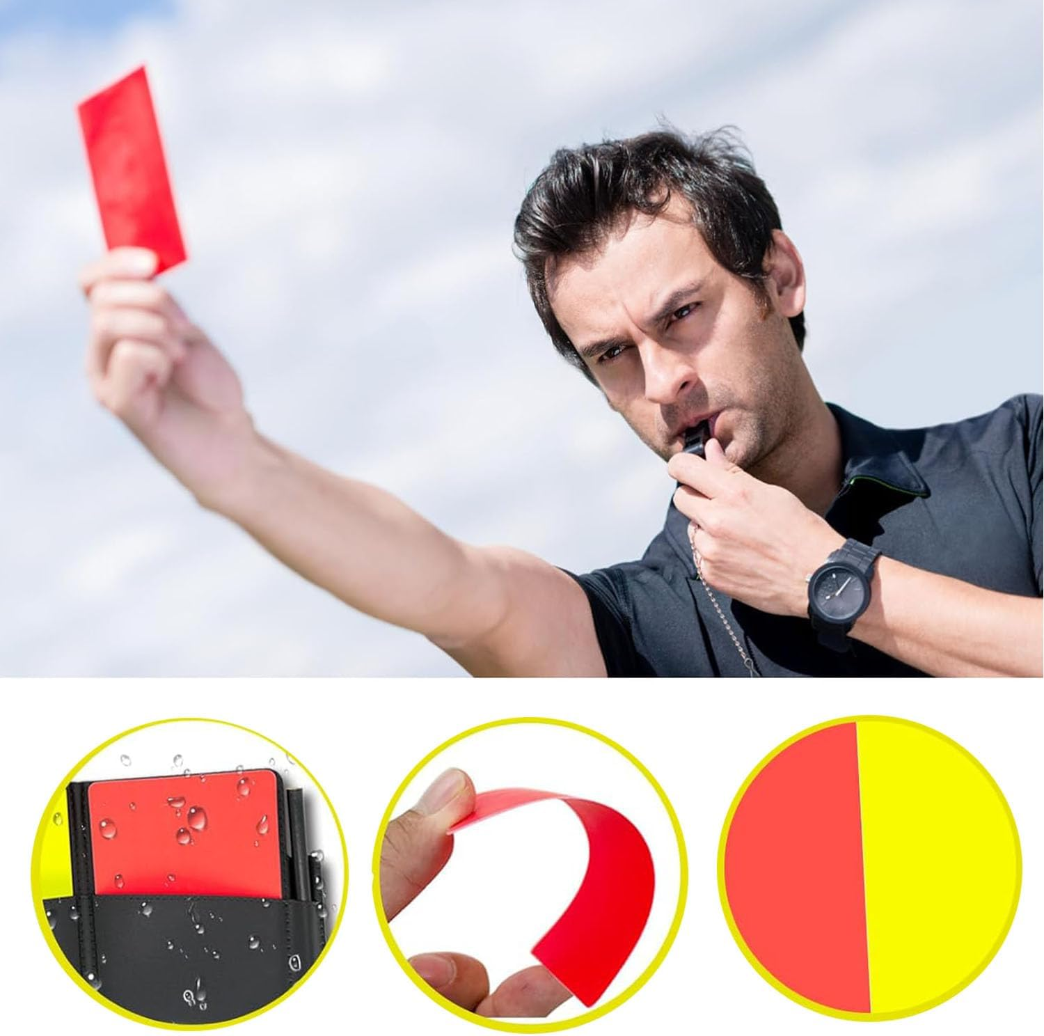 Paifeancodill Football Referee Card,Soccer Warning Cards 2Pcs Disciplinary Cards Yellow and Red Card Football Referee Red and Yellow Card of Football Referee Tool for Football Matches for Competition image number 5