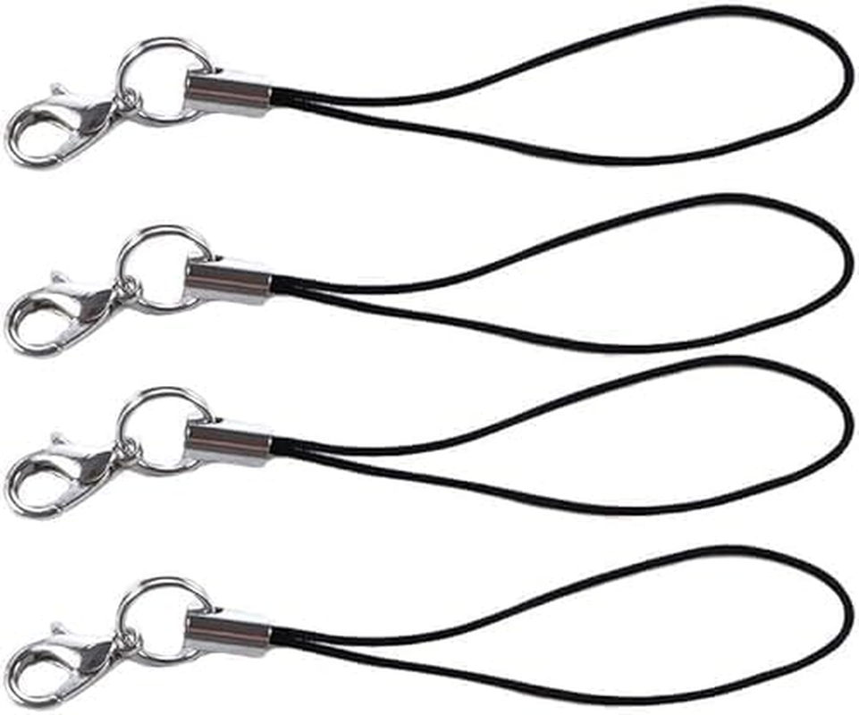 HODASHI 20Pcs Mobile Phone Rope Strap Charm Lariat Lanyard Phone Charms with Lobster Clasp Cords for Cellphone USB Drive, Keychain DIY Jewelry Accessories - Black image number 6