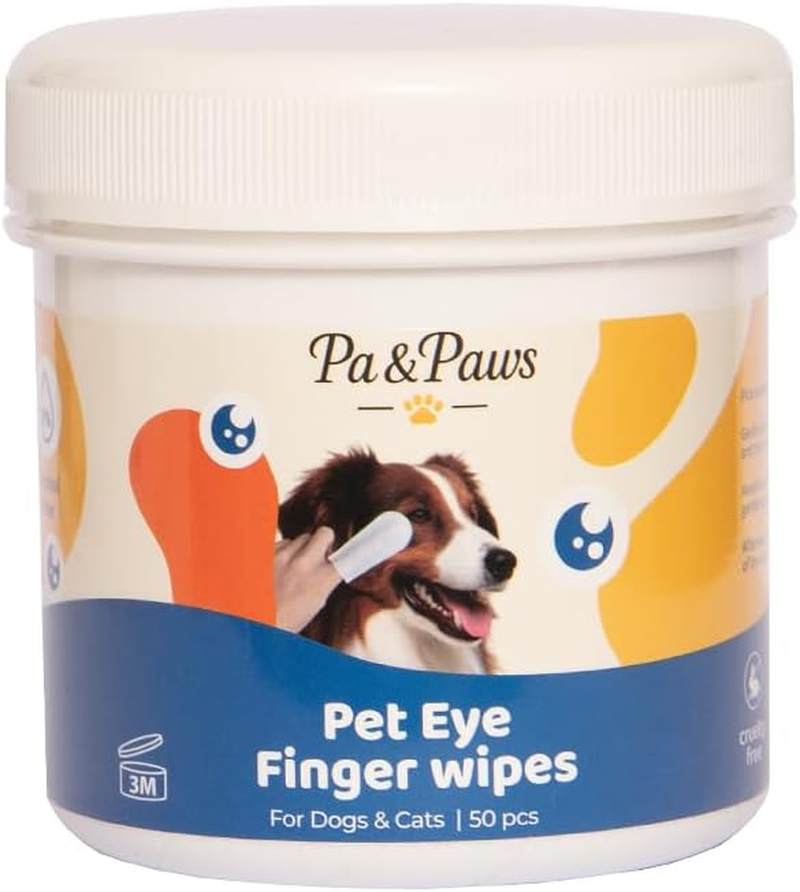 Pa & Paws Pet Eye Finger Wipes &ndash; 50Pcs | Gentle Tear Stain Remover for Dogs & Cats | Chamomile & Vitamin E | Alcohol-Free Eye Cleaning Pads for Pets image number 3