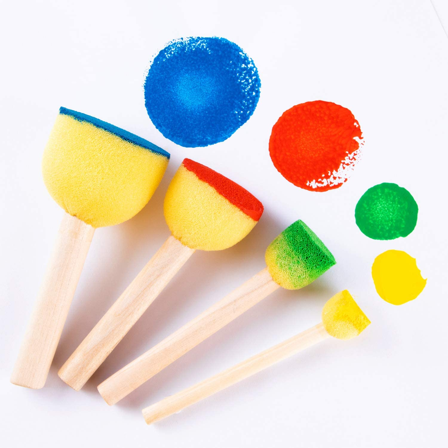 24Pieces Paint Sponges for Kids Assorted Size round Sponge Brushes for Painting Foam Brushes for Painting Paint Tools for Kids image number 1