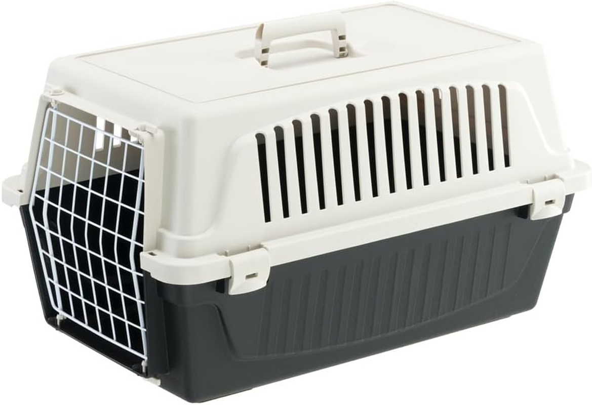 Ferplast Rigid Carrier for Small-Sized Dogs and Cats Atlas 20 EL, Pet Transport Box, Sturdy Plastic, Plastic-Coated Steel Door, Ventilation Grills, 37 X 58 X H 32 Cm Black image number 5