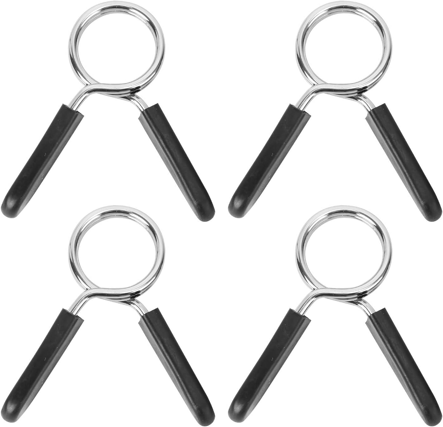 Homoyoyo Dumbbell Rod Clamp 4Pcs Steel Barbell Collars with Abs Handle Secure Spring Clips for Weightlifting Gym Accessories Fitness Training image number 6