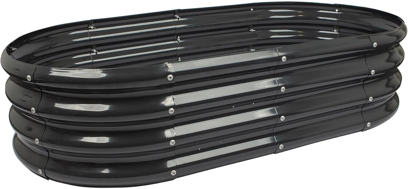 Harbour Housewares Raised Garden Bed - Anthracite - 180 X 90Cm - Rectangle - Bottomless Metal Raised Bed Galvanised Steel Planter Box for Growing Outdoor Plants, Vegetables, Flowers and Herbs