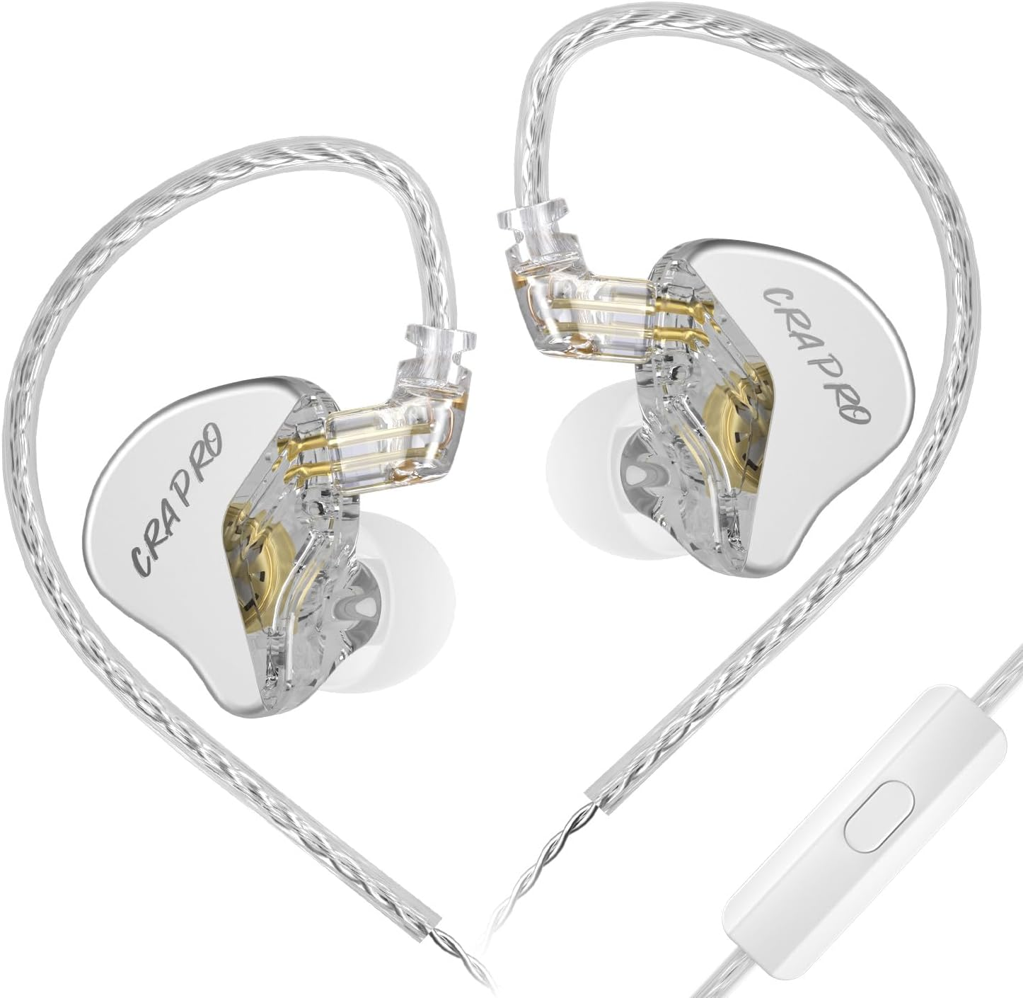 CCA CRA Pro, Ultra Thin DLC Membrane In-Ear Monitor with Mic, Hifi DJ Headphones with Cable, IEM Headphones N52-Planar + 4-Coil Driver, 2-Pin Disconnect Cable with Silver-Plated Cores for Musicians