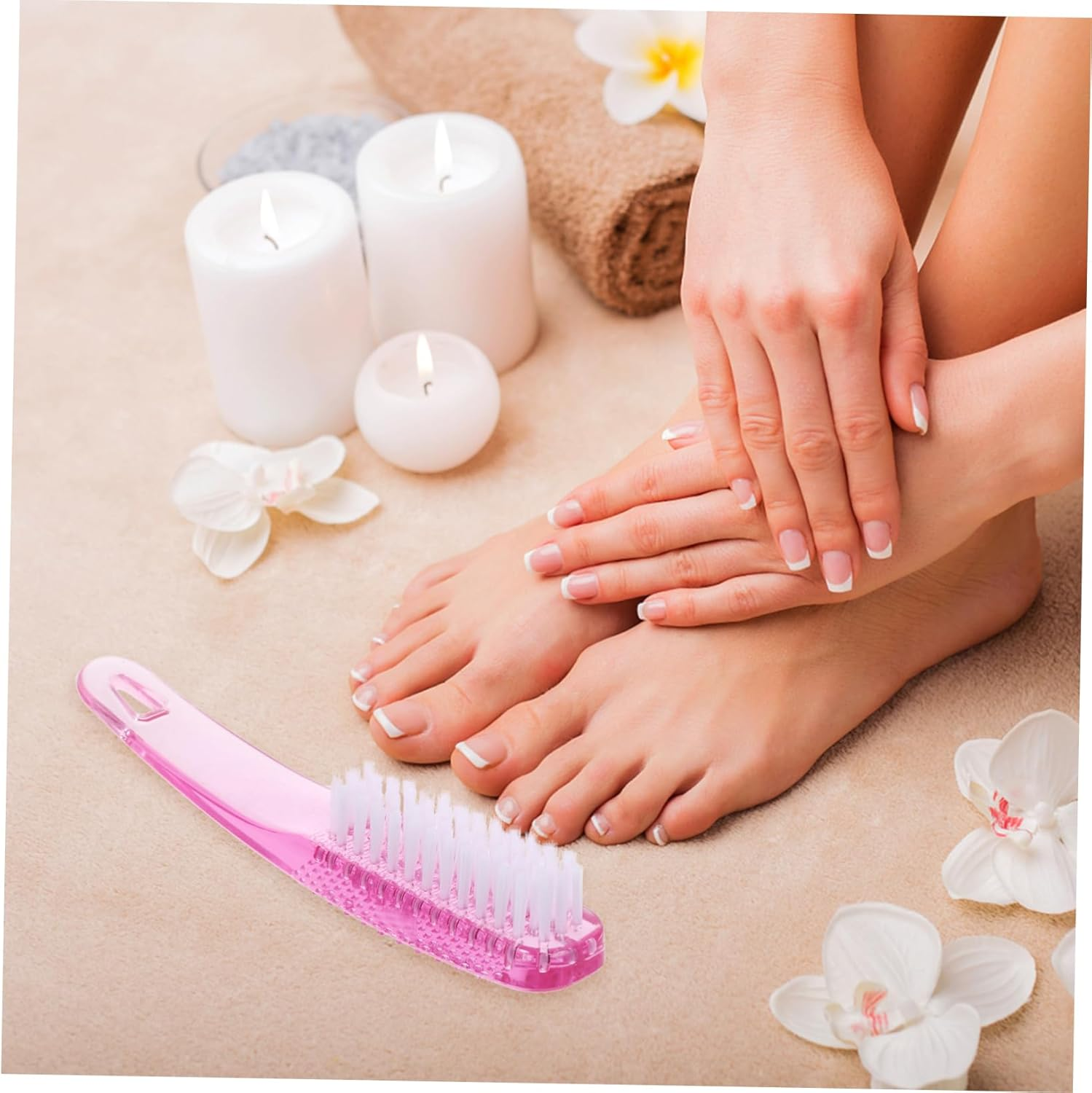 2Pcs Handle Grip Nail Brush for Manicure Nail Dust Cleaning with Dense Skin Friendly Bristles Accessory image number 4