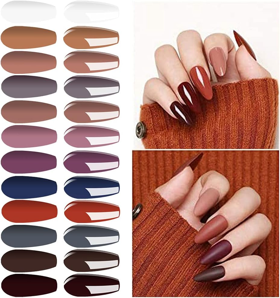 Vishine Gel Nail Polish Kit 12 Color Set, Popular Autumn Winter Gel Colors Collection, Nude Purple Maroon White UV Nail Gel Colors Manicure Set 8Ml Each Bottle image number 1