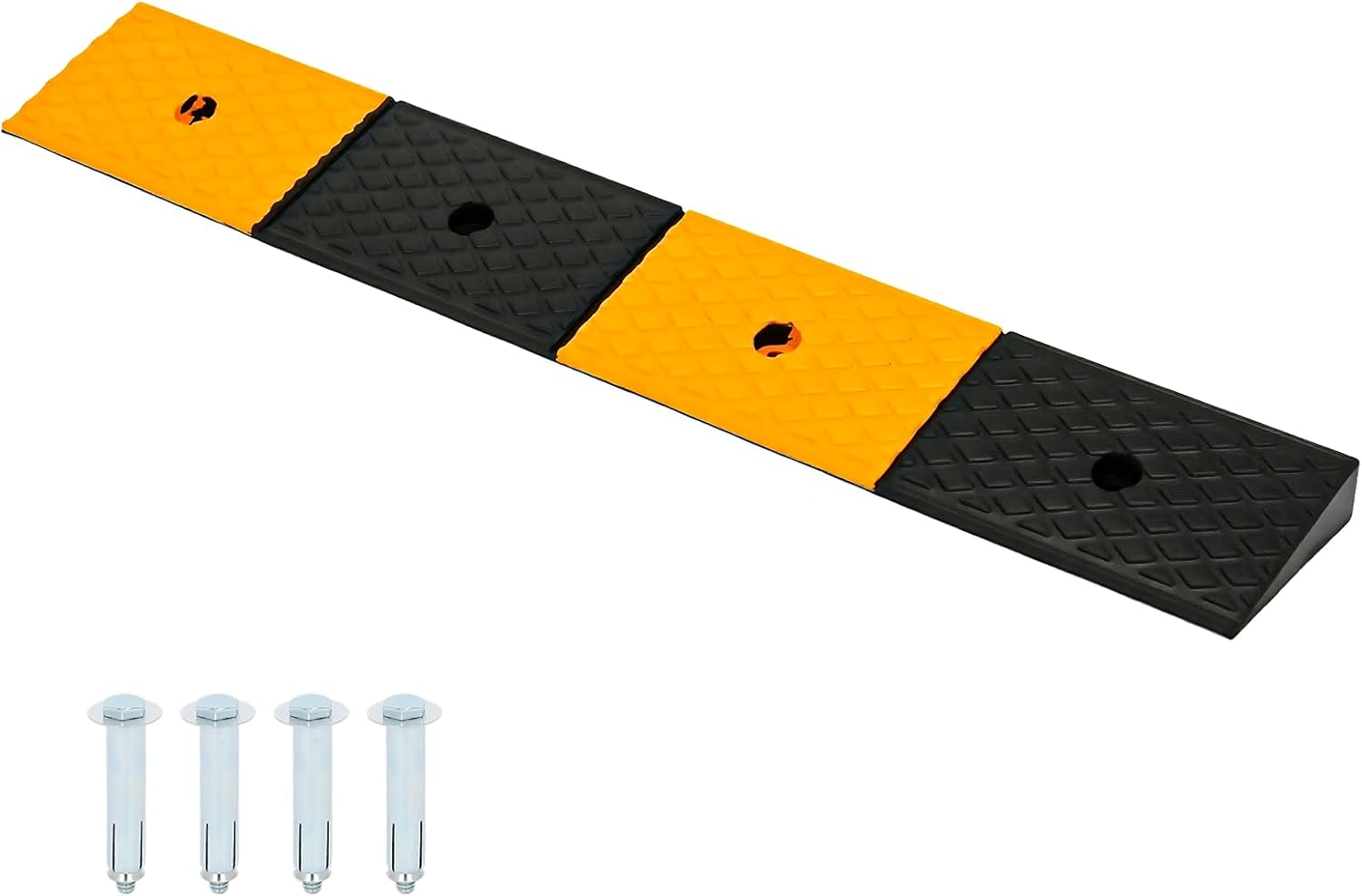 Rubber Curb Ramp 1 Pack 5 Cm Rise Height Heavy-Duty Car Ramp Industrial Rubber Sidewalk Curb Ramp Non-Slip Threshold Ramp Dual-Color Driveway Ramp for Cars,Trucks,Wheelchairs,Trolleys image number 4