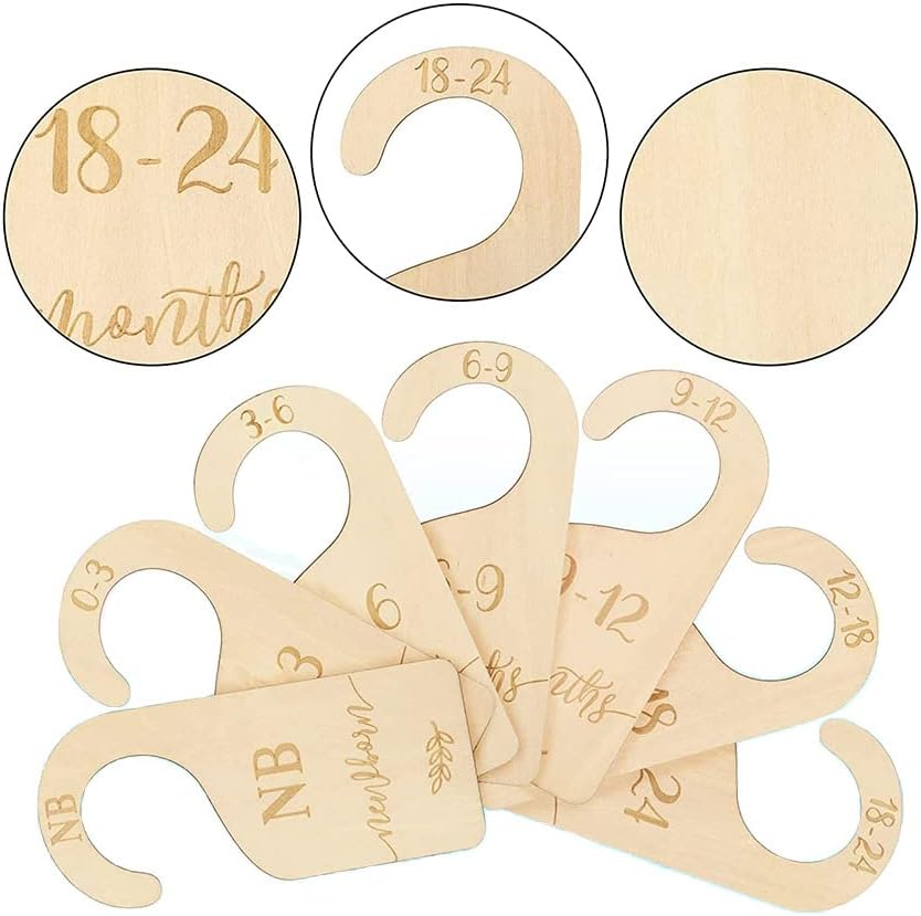 7Pcs Baby Wardrobe Size Dividers Baby Nursery Dividers,Wooden Newborn Wardrobe Divider,Baby Closet Divider Wooden Hanger Divider,Wooden Wardrobe Divider Clothes Divider,Baby Wardrobe Size Dividers image number 6