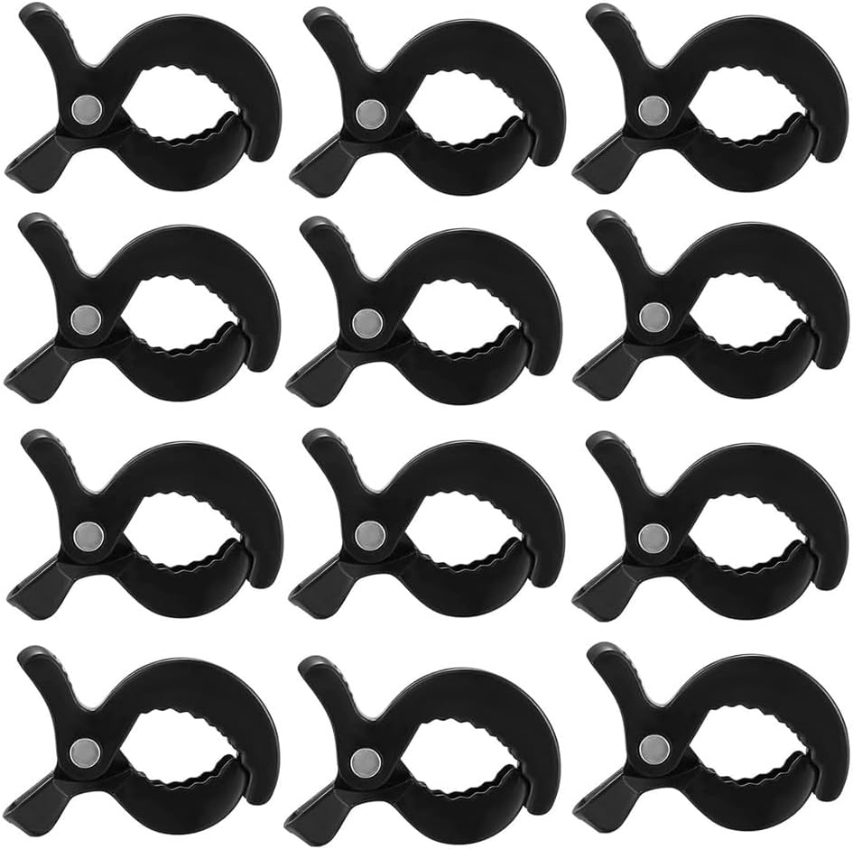 Stroller Pegs to Hook Muslin Sun Shade to Canopy, Wanfoou Black Car Seat Cover Clips, Nursing Cover, Pram Toy Holder, Blanket Clamp, Plastic Universal Clip, Stroller Clips Buggy Accessory, 12 PCS image number 1
