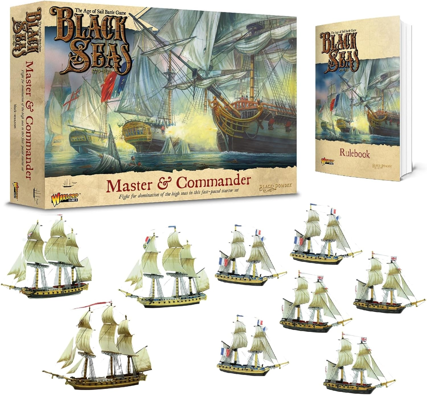 Black Seas the Age of Sail Master & Commander Starter Set Table Ship Top Combat Battle War Game 791510001 image number 1