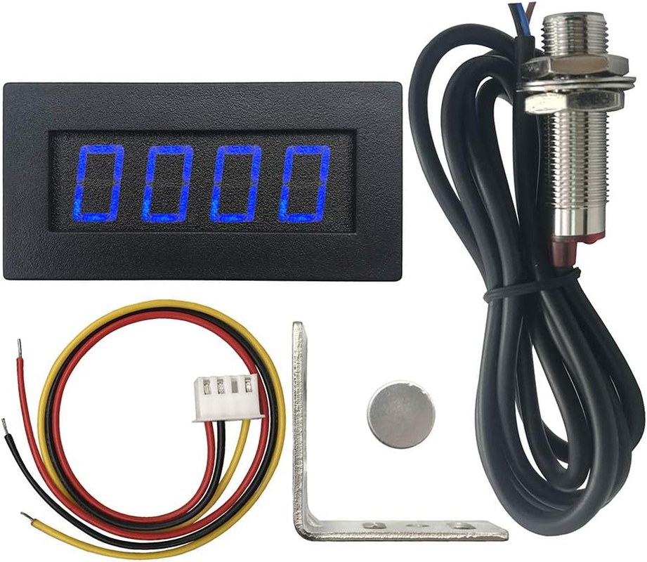 DIGITEN 4 Digital Green LED Tachometer RPM Speed Meter+Hall Proximity Switch Sensor NPN