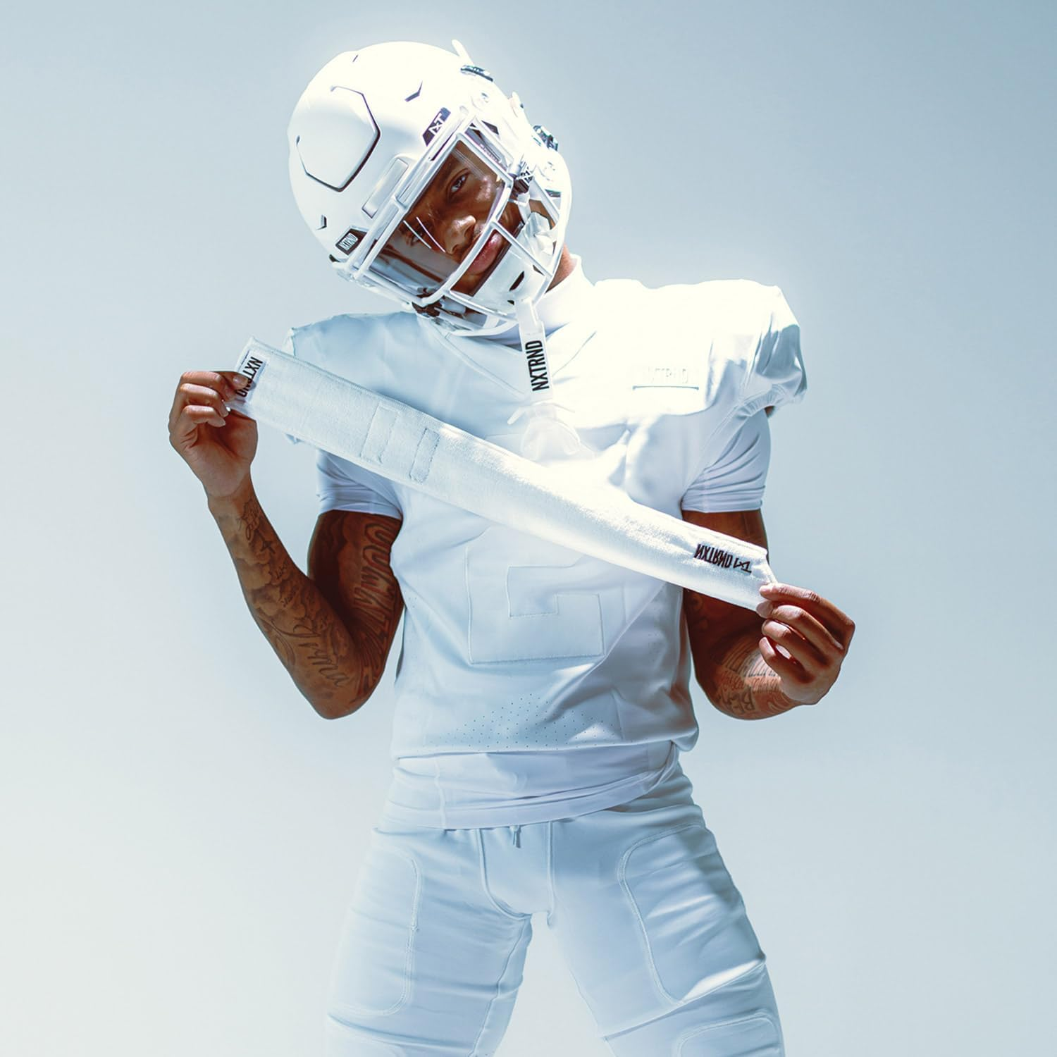 Nxtrnd Streamer Football Towel, Thin Sports Towel, Dries Hands & Football Accessories (White) - Black image number 7